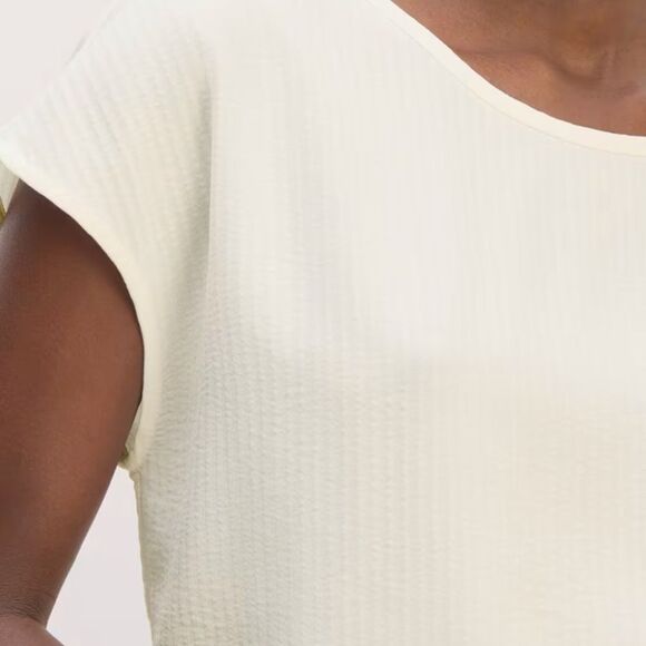 EVERLANE Mini Jacquard Stripe Top v neck boxy short sleeve 2 small medium - Picture 6 of 10